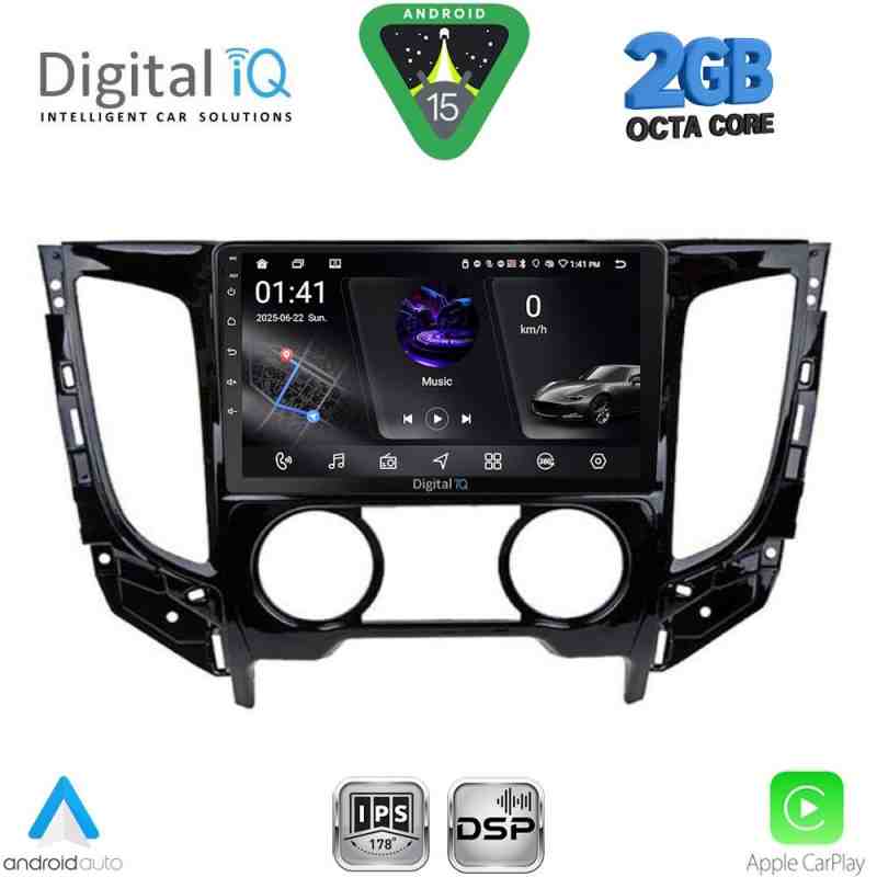 DIGITAL IQ RSF 4437_CPA A/C (9inc) MULTIMEDIA TABLET for MITSUBISHI L200 mod. 2015-2019 with A/C