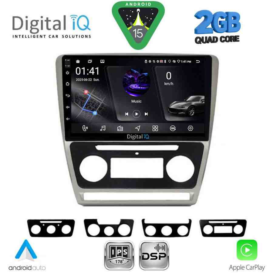 DIGITAL IQ RSF 4595SL_CPA (10inc) MULTIMEDIA TABLET for SKODA OCTAVIA 5 mod. 2005-2012 (SILVER)