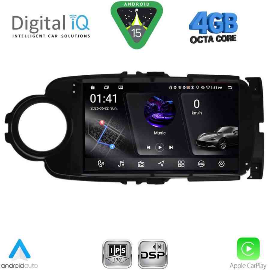 DIGITAL IQ RSG 6737BL_CPA (9inc) MULTIMEDIA TABLET for TOYOTA YARIS mod. 2011-2015 (BLACK)