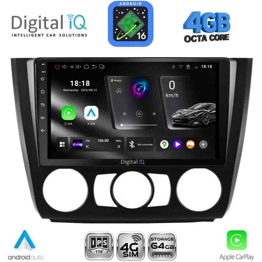DIGITAL IQ RTG 6040_CPA A/C (9inc) MULTIMEDIA TABLET for BMW S.1  E81-82-87-88 mod. 2004-2013