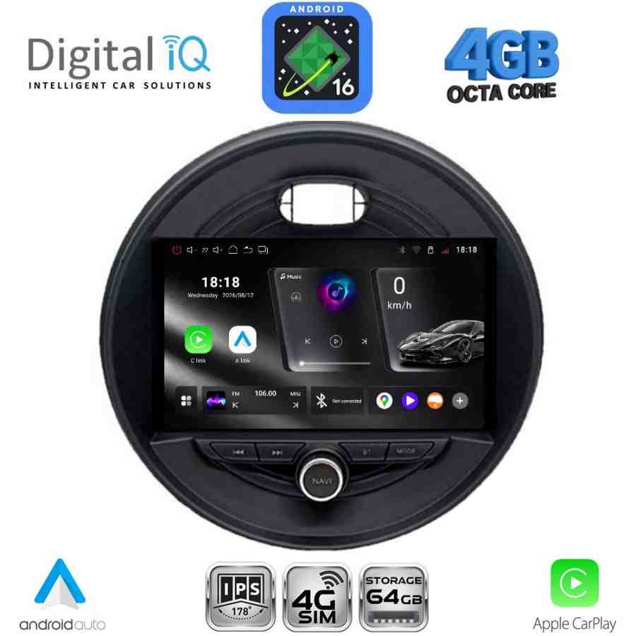 DIGITAL IQ RTG 6066_CPA (9inc) MULTIMEDIA TABLET for MINI COOPER (F55-56-F57) mod. 2015-2024 - CLUBMAN (F54) mod. 2015-2024 - ROADSTER (F59) mod. 2014-2024 - COUNTRYMAN (F60) mod. 2016-2024