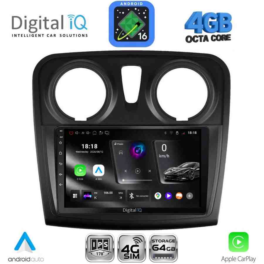 DIGITAL IQ RTG 6108_CPA (9inc) MULTIMEDIA TABLET for DACIA LOGAN – SANDERO mod. 2012-2019