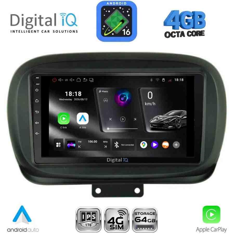 DIGITAL IQ RTG 6134_CPA (9inc) MULTIMEDIA TABLET for FIAT 500Χ mod. 2014-2024