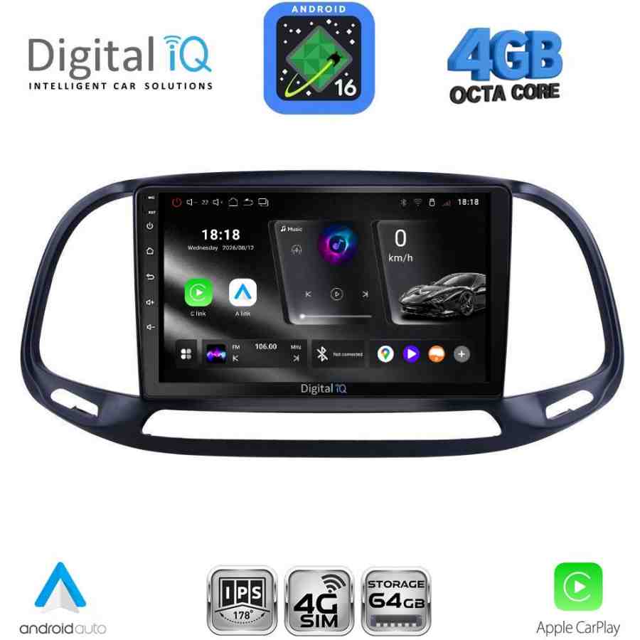 DIGITAL IQ RTG 6138_CPA (9inc) MULTIMEDIA TABLET for FIAT DOBLO – OPEL COMBO mod. 2015-2018