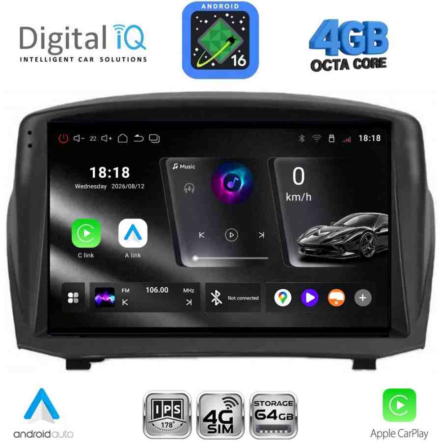 DIGITAL IQ RTG 6154B_CPA (9inc) MULTIMEDIA TABLET for FORD FIESTA mod. 2008-2017