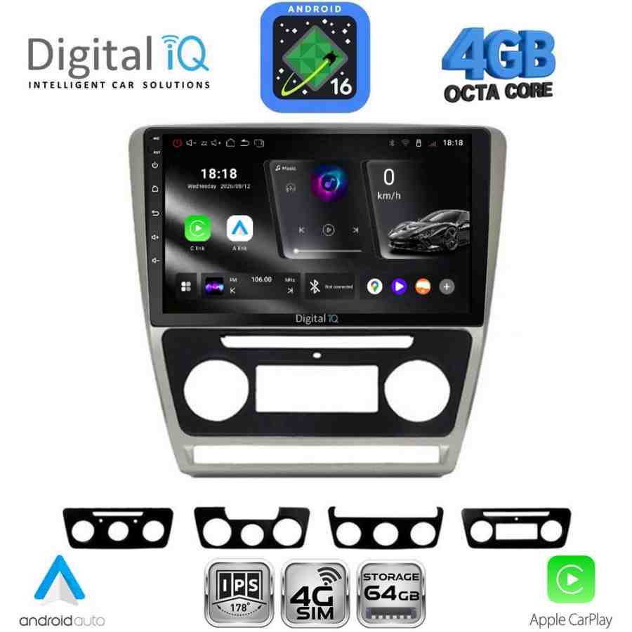 DIGITAL IQ RTG 6595SL_CPA (10inc) MULTIMEDIA TABLET for SKODA OCTAVIA 5 mod. 2005-2012 (SILVER)