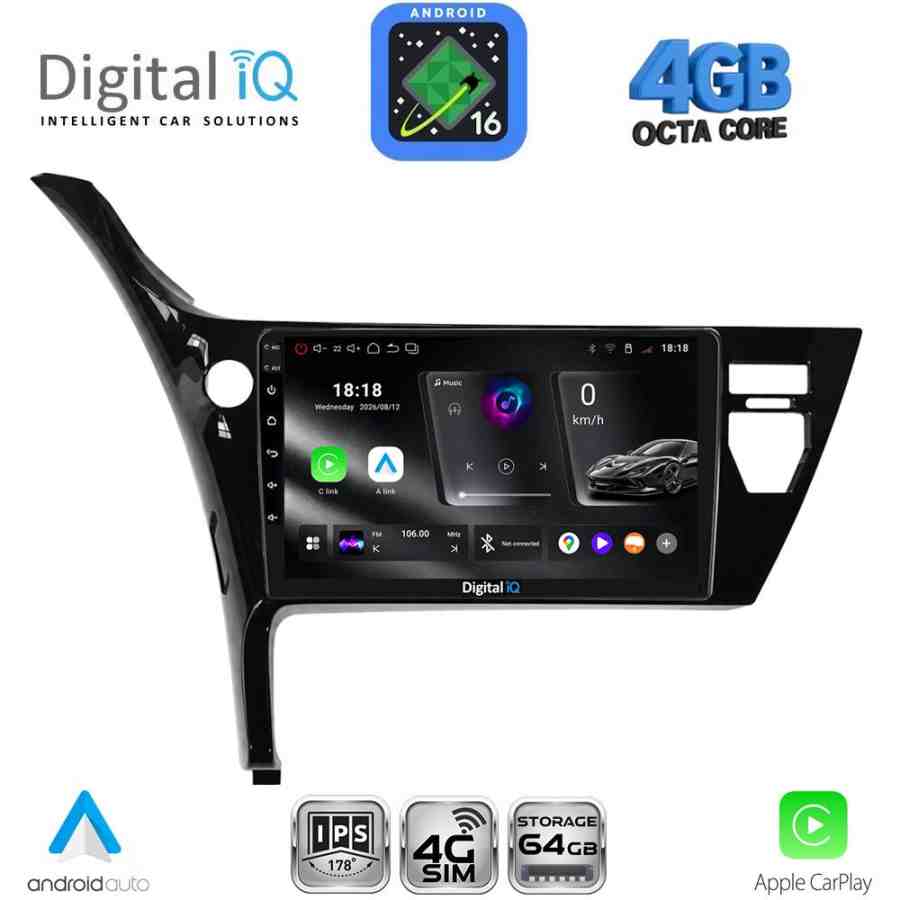 DIGITAL IQ RTG 6703B_CPA (10inc) MULTIMEDIA TABLET for TOYOTA AURIS mod. 2015-2021