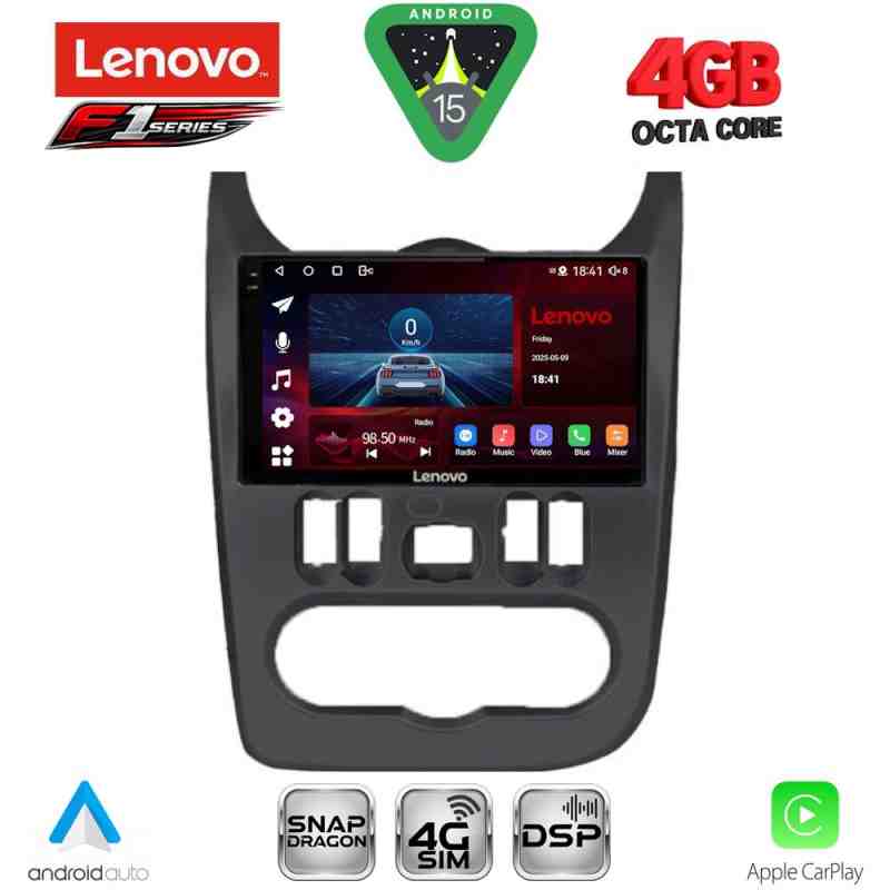 LENOVO SSQ 9101BL_CPA (9inc) MULTIMEDIA TABLET for DACIA DUSTER – LOGAN – SANDERO mod. 2006-2012 (BLACK)