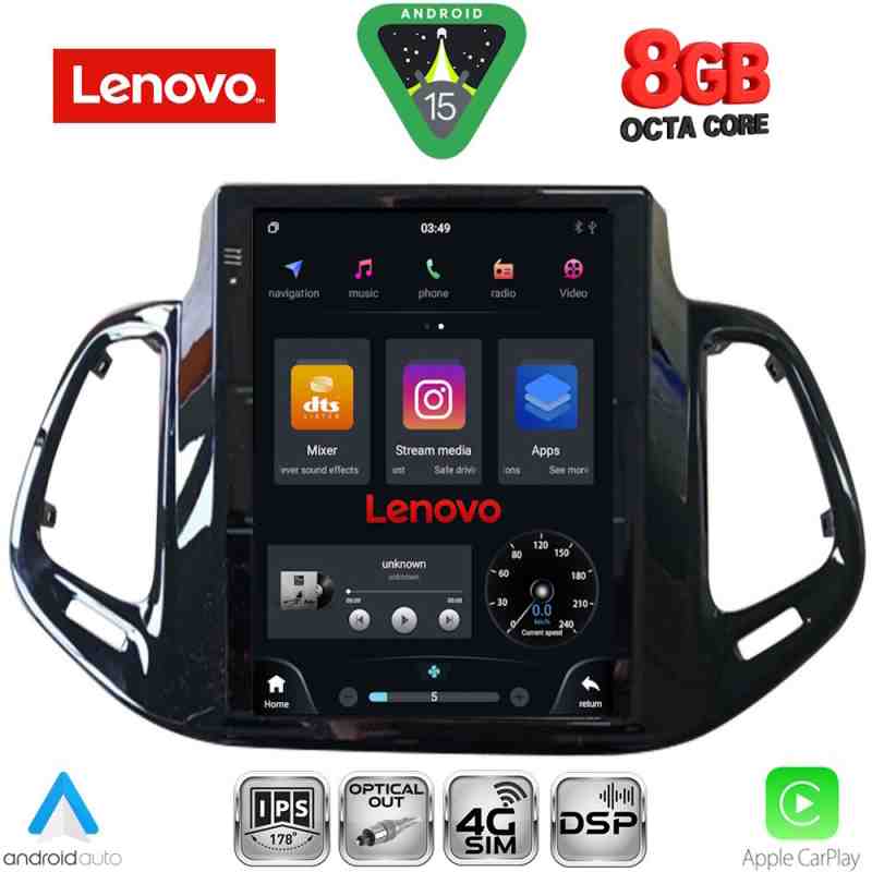 LENOVO SSW 10878_CPA TESLA STYLE for JEEP COMPASS mod. 2017-2021