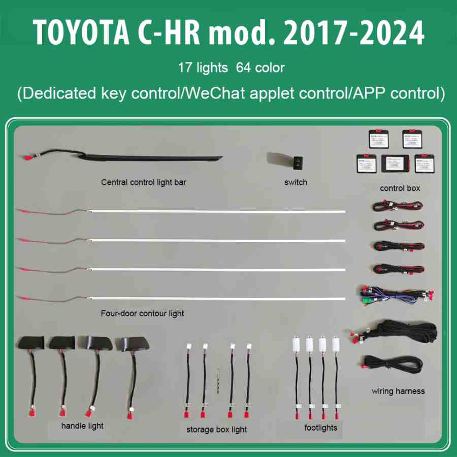 DIQ AMBIENT TOYOTA FT06 (Digital iQ Ambient Light for TOYOTA CHR mod. 2017-2024 with 17 Lights)