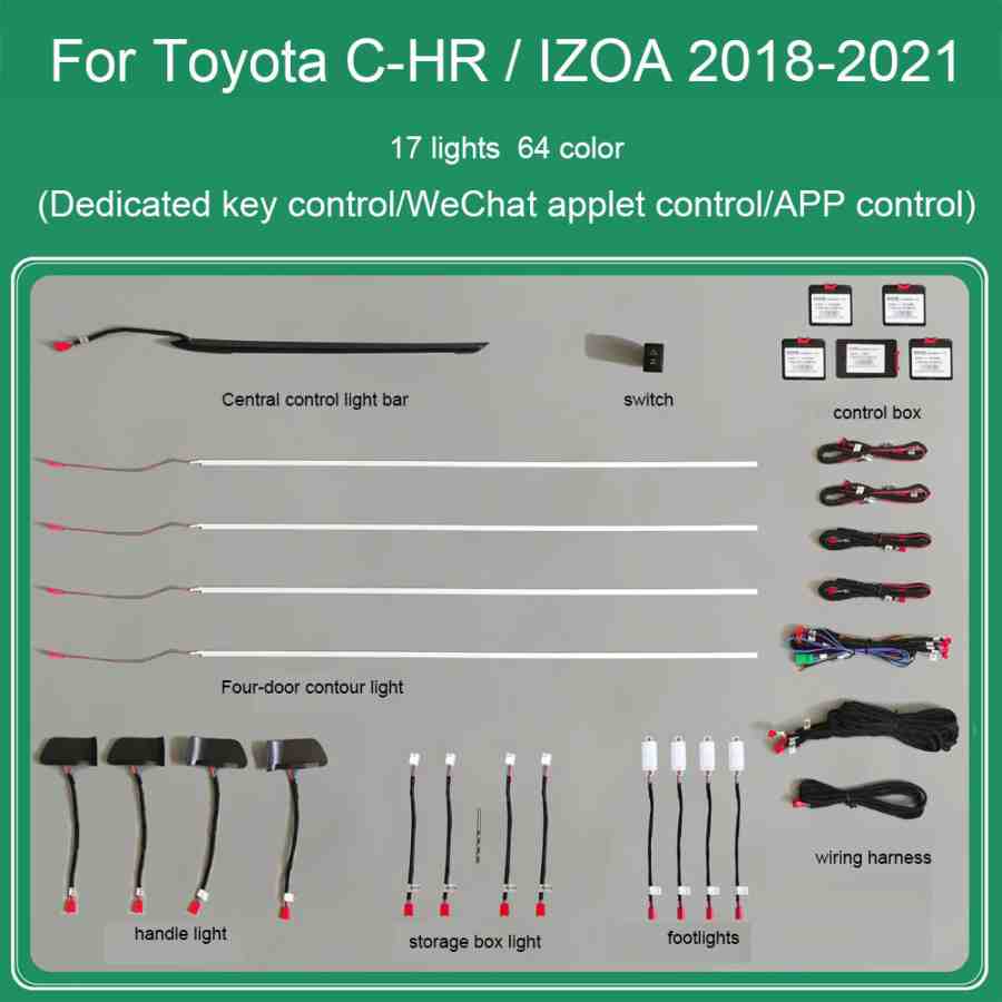 DIQ AMBIENT TOYOTA CHR I (Digital iQ Ambient Light for TOYOTA CHR mod. 2017-2024 with 17 Lights)