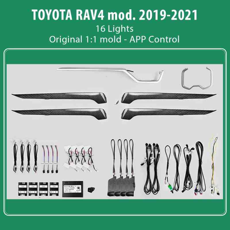 DIQ AMBIENT TOYOTA RAV4 (XA50) mod. 2019> (Digital iQ Ambient Light for Toyota RAV4 mod. 2019> with 16 Lights)
