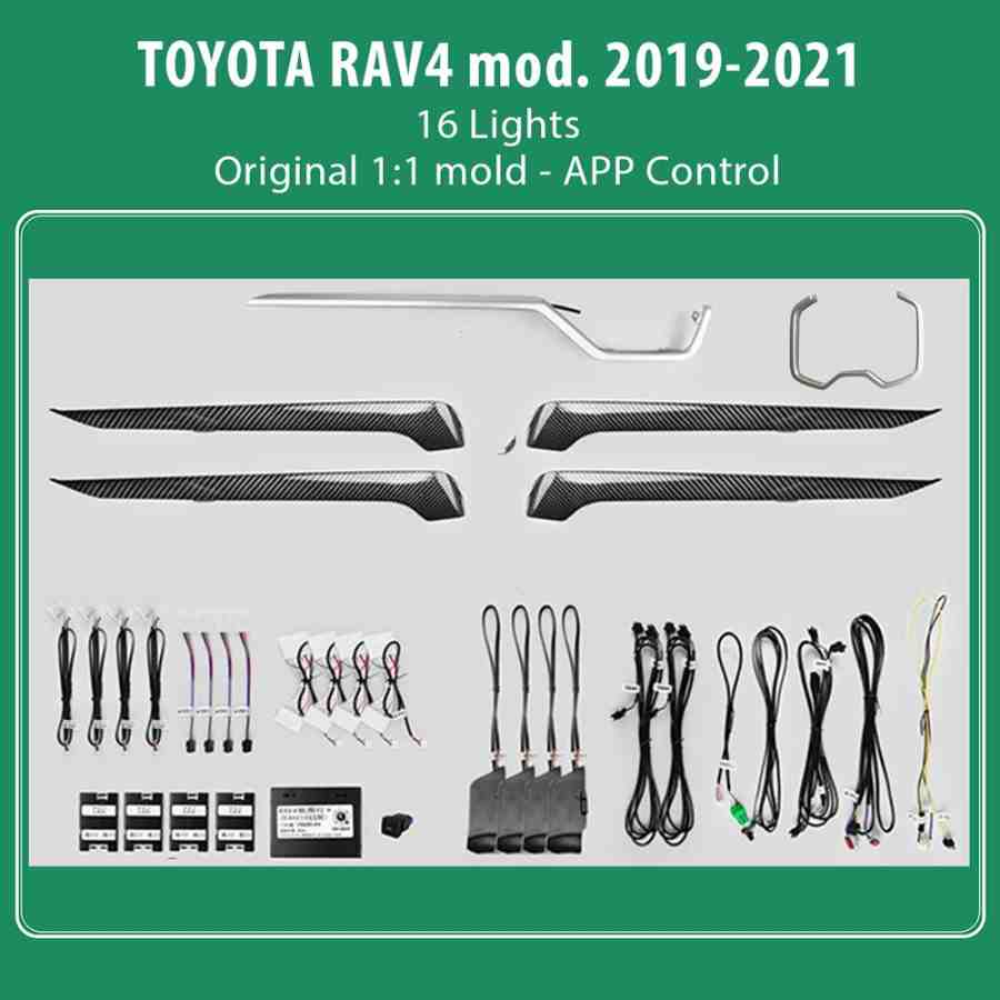 DIQ AMBIENT TOYOTA RAV4 (XA50) mod. 2019> (Digital iQ Ambient Light for Toyota RAV4 mod. 2019> with 16 Lights)
