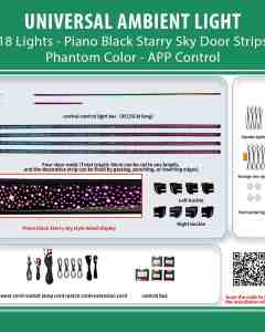 DIQ AMBIENT TYM01X (Universal Ambient Light with 18 Lights, Piano Black Starry Sky Strips)