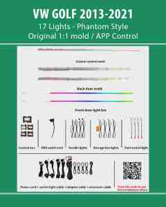 DIQ AMBIENT VW GOLF DZ06M (Digital iQ Ambient Light VW GOLF 7 mod. 2013-2021 with 17 Lights, Phantom)