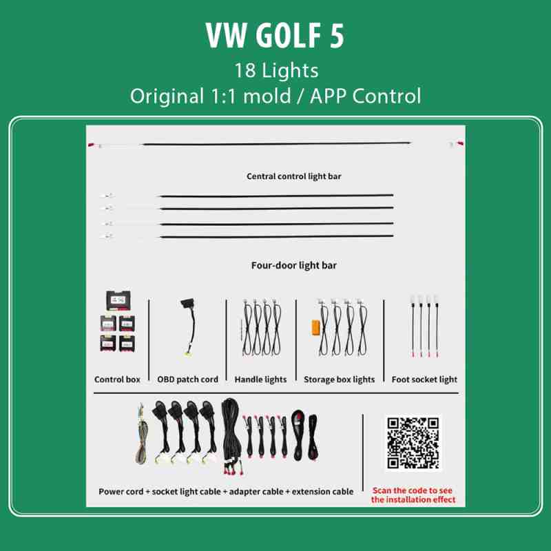 DIQ AMBIENT VW DZ05N (Digital iQ Ambient Light VW GOLF 5 mod. 2004-2008 with 18 Lights)