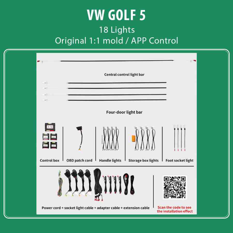 DIQ AMBIENT VW DZ05N (Digital iQ Ambient Light VW GOLF 5 mod. 2004-2008 with 18 Lights)