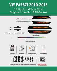 DIQ AMBIENT VW PASSAT DZ21M (Digital iQ Ambient Light for VW PASSAT mod. 2010-2015 with 18 Lights, Meteor)