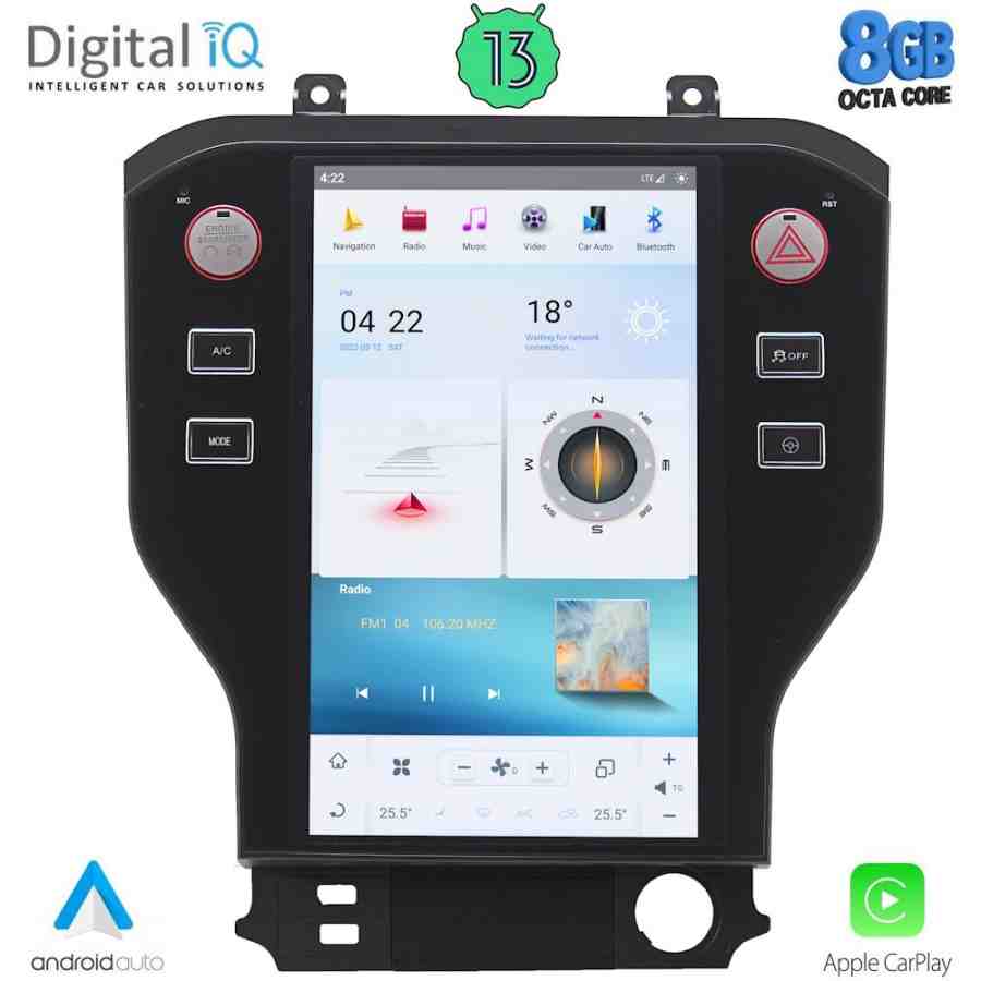 DIGITAL IQ ZFG 766_CPA (11.8inc) MULTIMEDIA SYSTEM for FORD MUSTANG mod. 2015-2020